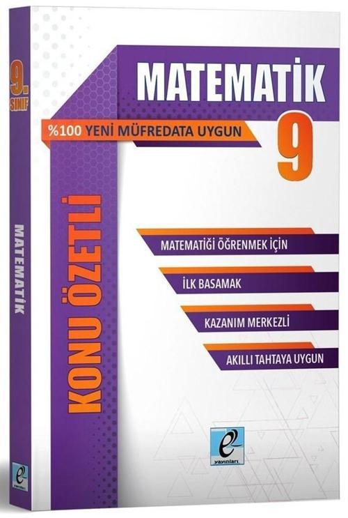 E Kare Yayınları 9. Sınıf Matematik Konu Özetli Soru Bankası