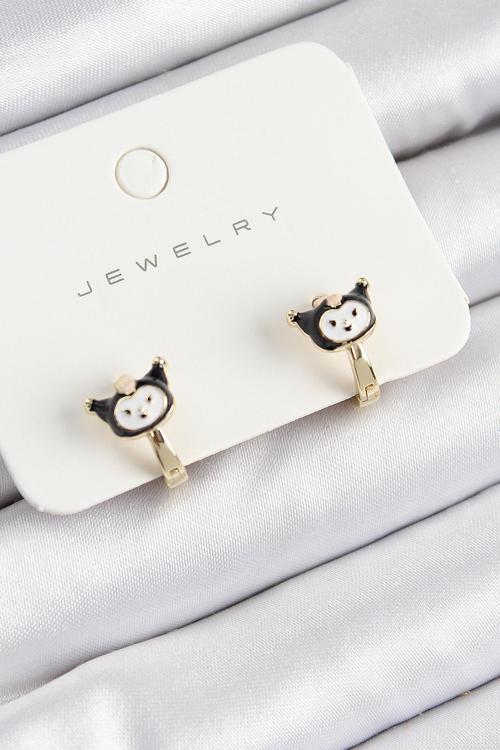 Pirinç Kuromi Model Gold Renk Çocuk Küpe
