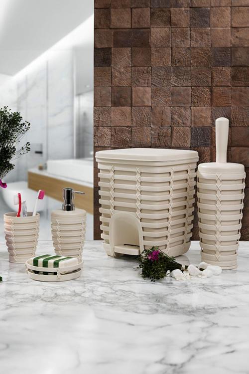 Palm 5 Li Banyo Seti / Bej