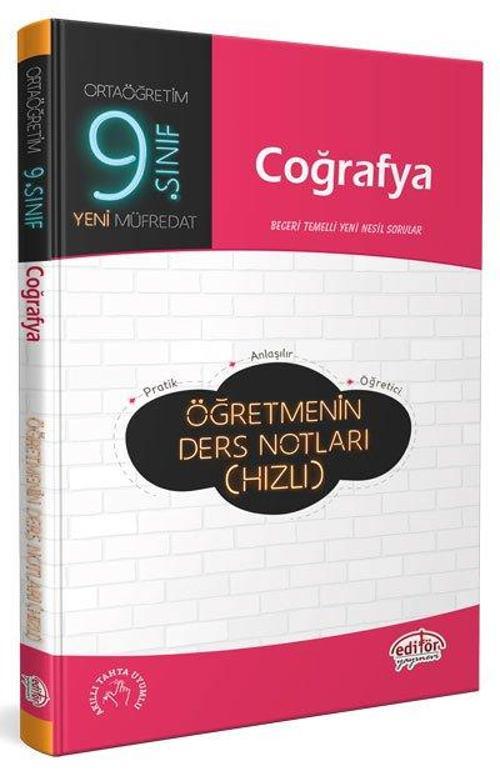 Editör Yayınları 9. Sınıf Coğrafya Hızlı Öğretmenin Ders Notları