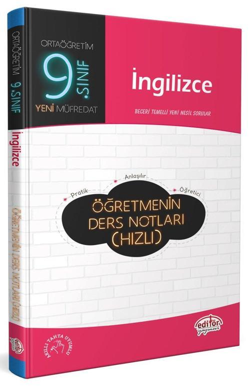 Editör Yayınları 9. Sınıf İngilizce Hızlı Öğretmenin Ders Notları