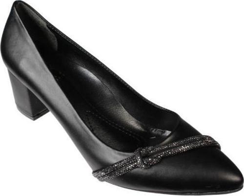 YAZKIŞ Kadın Cilt 41-42 Büyük Numara Üzeri Taşlı Sivri Burun 6cm Kalın Topuklu Ayakkabı