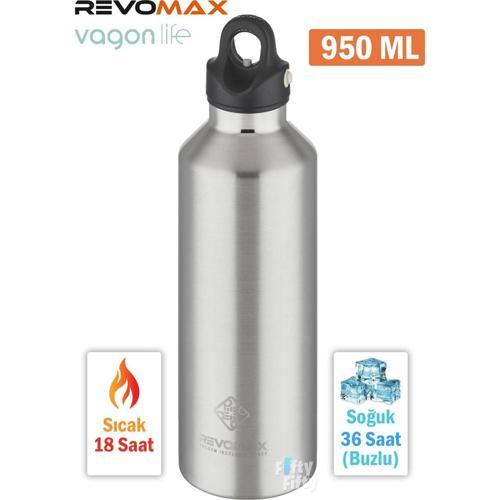 Paslanmaz Çelik Vakumlu Matara Gri 950 ml
