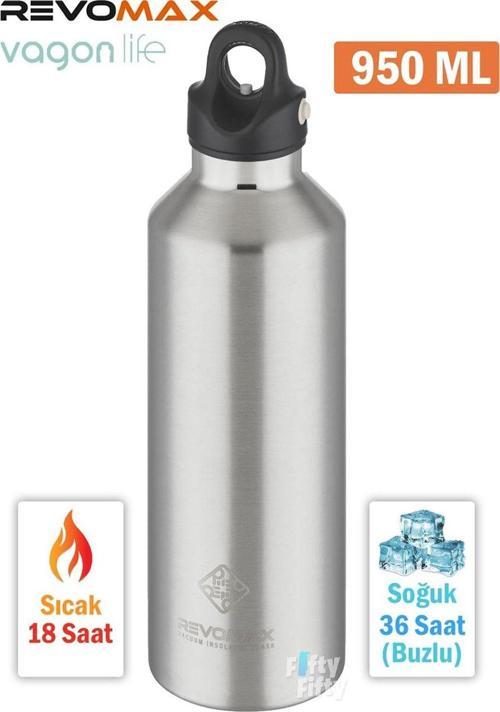 Paslanmaz Çelik Vakumlu Matara Gri 950 ml