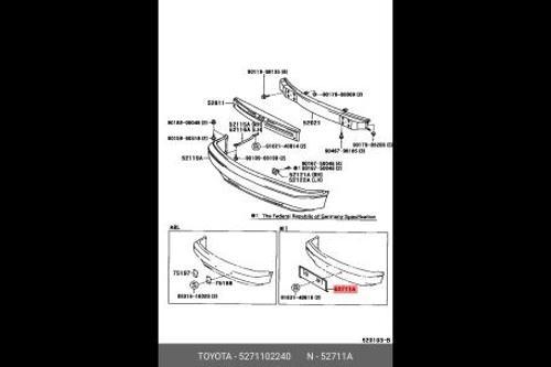 Toyota Corolla- Hb- 2020-2022  Ön Tampon Panjuru Dış Çerçeve Çıtası Sağ Nikelajlı (Tyg) (Oem No:5271