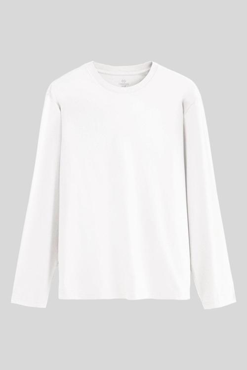 Beyaz Standart Fit Basic O Yaka Erkek Sweatshirt - 87997