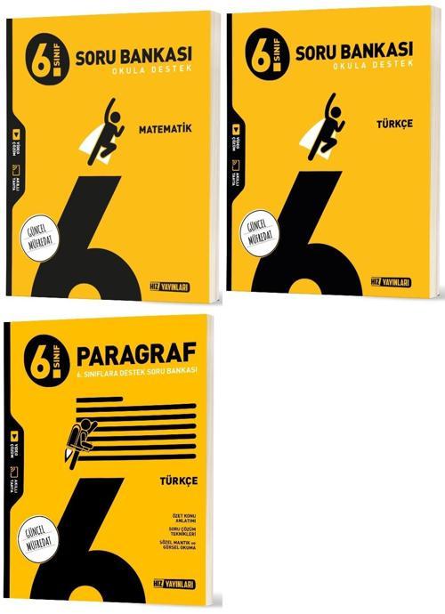 Hız 2026 6. Sınıf Matematik + Türkçe + Paragraf Soru Bankası Seti 3 Kitap