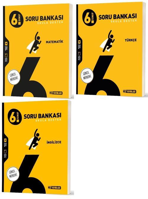 Hız 2026 6. Sınıf Matematik + Türkçe + İngilizce Soru Bankası Seti 3 Kitap