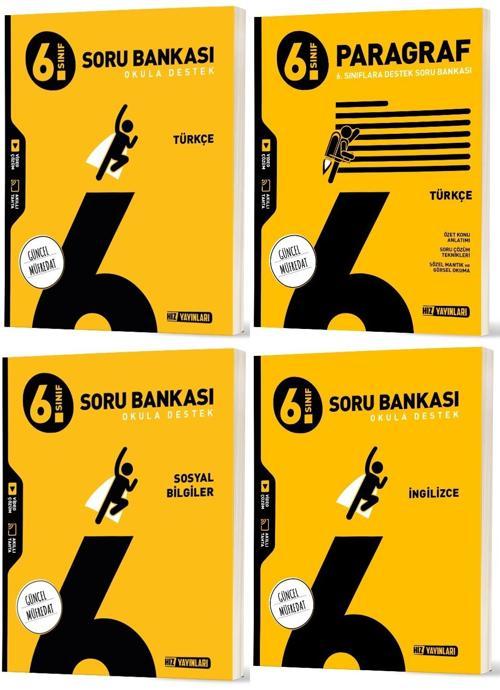 Hız 2026 6. Sınıf Türkçe Sosyal Paragraf İngilizce Soru Bankası Seti 4 Kitap
