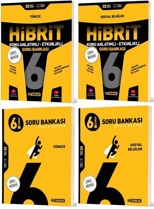 Hız 2026 6. Sınıf Türkçe + Sosyal Bilgiler Soru + Hibrit - Konu Seti 4 Kitap