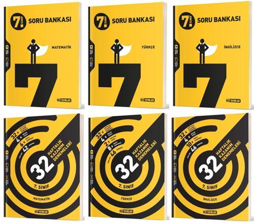 Hız 2025 7. Sınıf Matematik + Türkçe + İngilizce Soru + 36 Haftalık Deneme Seti 6 Kitap