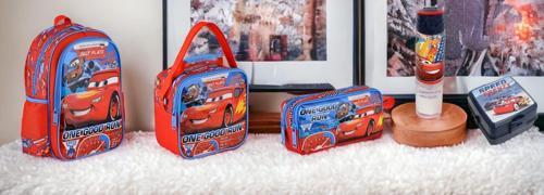 Disney Cars Lisanslı İlkokul Çantası 2 Bölmeli HAWK ONE(5 parça okul seti)
