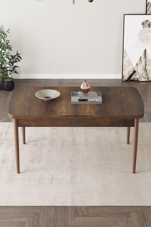  Fiona 80x132 Mdf Masa Metal Ayaklı Açılabilir Üst Kalite Mutfak Masası, Yemek Masası, Salon Masası