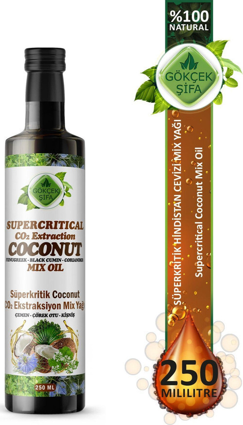 Hindistan Cevizi Süperkritik Mix Yağı 250 Ml (Coconut Supercritical Mix Oil)