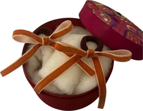 Kadın Kadife Kurdele Fiyonk Lastıklı Toka 2 Li Takım