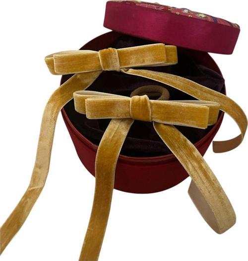 Kadın Kadife Kurdele Fiyonk Lastıklı Toka 2 Li Takım