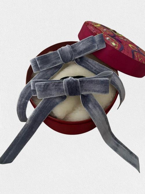 Kadın Kadife Kurdele Fiyonk Lastıklı Toka 2 Li Takım