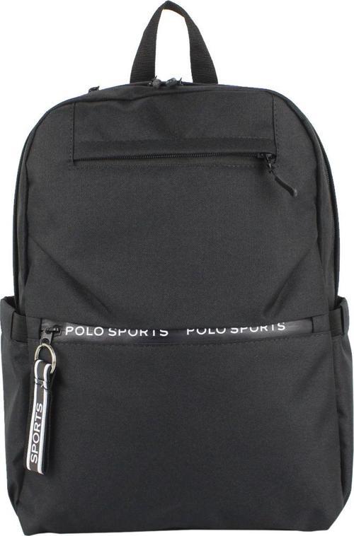 Spor Model Siyah Kadın Sırt Çanta Geniş İç Hacim Su Geçirmez Kumaş Yandan Cepli Günlük Kullanım