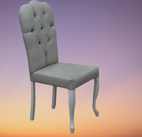 Sandalye ST Dizayn Bianca model Kayın klasik Aslan ayak kapitonel 1 Ad el yapım