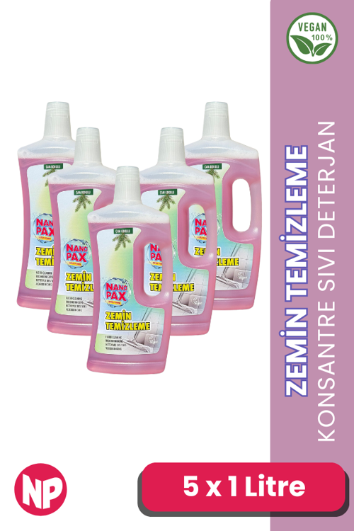ZEMİN TEMİZLEME SIVI DETERJAN BAHAR KOKULU 5 x 1 LİTRE