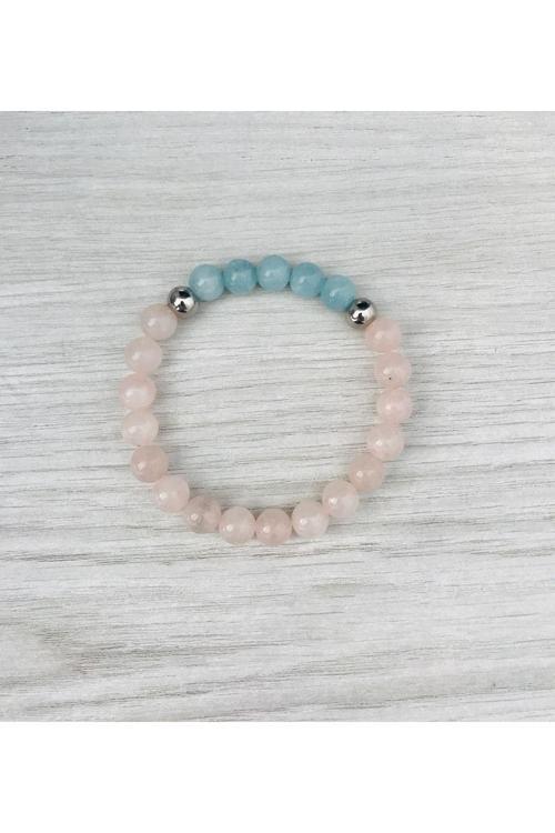 PEMBE KUVARS- MAVİ KUVARS BİLEKLİK MKT051