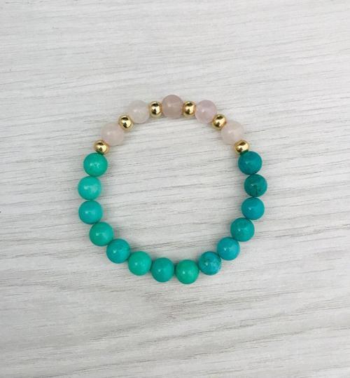 GERÇEK AVENTURİN - PEMBE KUVARS BİLEKLİK MKT050