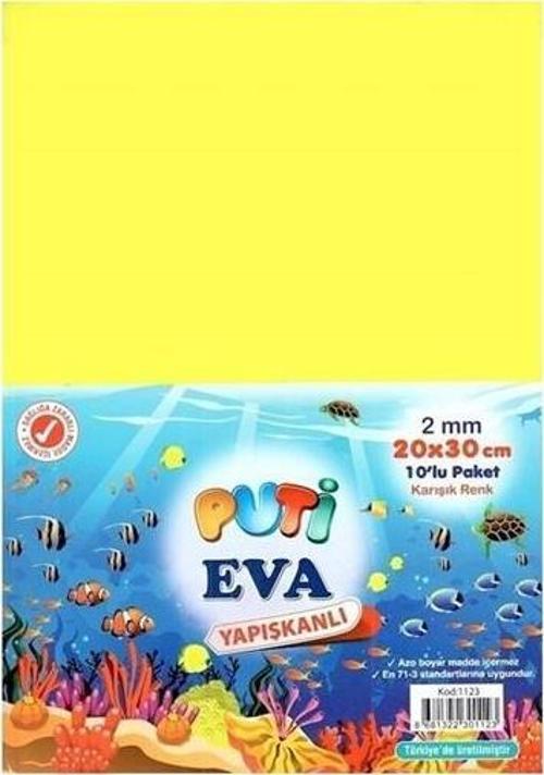 Puti Eva Yapışkanlı A4 Karışık renk 10Lu