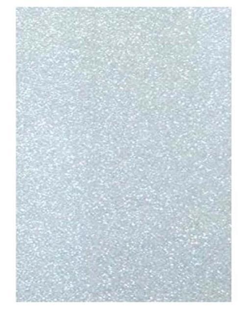 Yapışkanlı Simli Eva 50X70 Beyaz Rulo Şeklinde - 4 adet