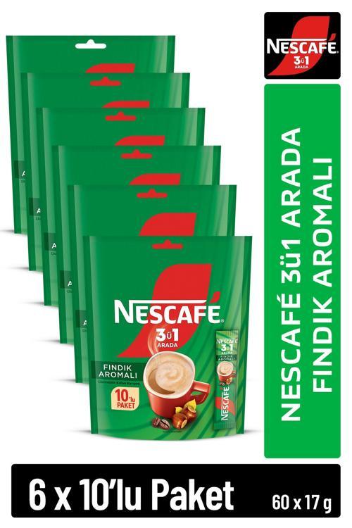 3ü1 Arada Fındık Aromalı Çözünebilir Kahve 17g 10'lu Paket 10X6