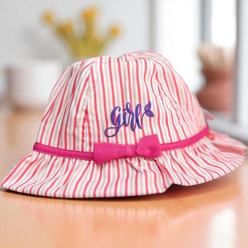 4/8 YAŞ KIZ ÇİZGİLİ FÖTR ŞAPKA-52CM Pembe