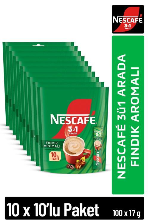 3ü1 Arada Fındık Aromalı Çözünebilir Kahve 17g 10'lu Paket 10X10