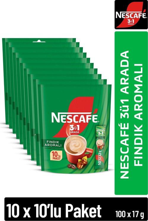 3ü1 Arada Fındık Aromalı Çözünebilir Kahve 17g 10'lu Paket 10X10