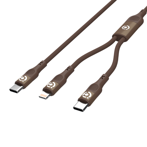 PAİNTLİNE 60W  2 İN 1 TYPE-C / TYPE-C TO TYPE - C HIZLI ÖRGÜLÜ ŞARJ VE DATA KABLOSU-KAHVRERENGİ