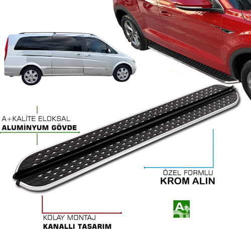 MERCEDES VIONA UZUN ŞASE ARACA ÖZEL YAN BASAMAK DMDK 2004 2005 2006 2007 2008 2009 2010 2011 2012 2013 2014