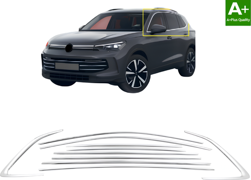 VW TİGUAN 3 2025 2026 2027 PASLANMAZ KROM CAM ÇERÇEVE SETİ