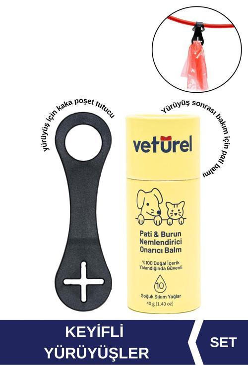 Köpek Kaka Poşeti Tutucu Silikon Aksesuar + %100 Doğal Köpek Pati Burun Nemlendirici Balm Stick 40gr