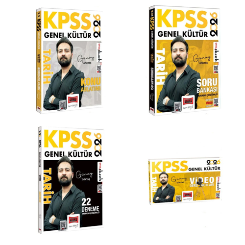 Yargı 2026 KPSS Genel Kültür Tarih Konu + Soru + Deneme + Ders Notu Seti 4 Kitap Yargı Yayınları
