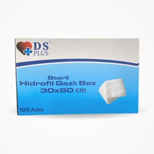 Steril Hidrofil Gazlı Bez 30x80 (2Parça) - 100'lü Kutu