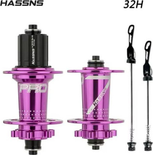 HASSN'S PRO 7 32H Mor Ön-Arka Jant Göbek Takımı, Göbek Seti