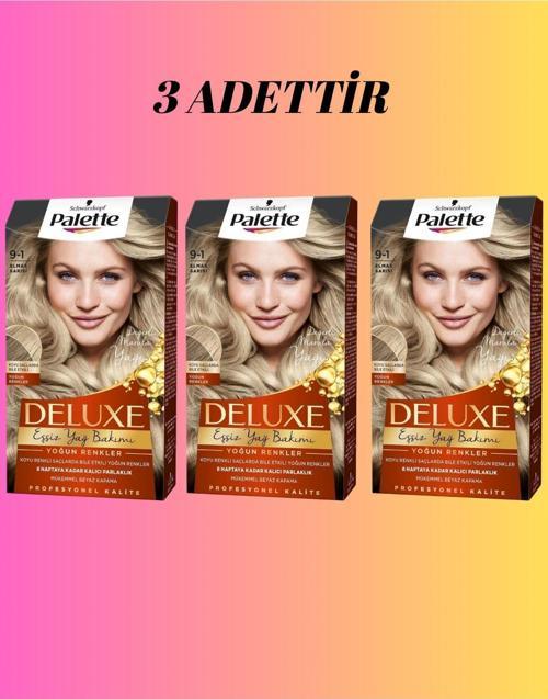Deluxe 9-1 Elmas Sarısı Saç Boyası x 3 Adet