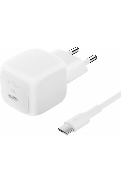 Kompakt Hızlı Şarj Cihazı 45 W + Usb-C - Usb-C Kablosu Beyaz