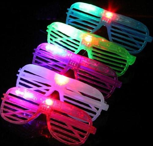 Led Işıklı Renkli Panjur Gözlük 12 Adet