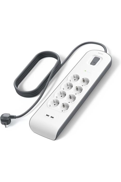 Bsv804Vf2M Akım Korumalı Uzatma Priz 8 Çıkışlı 2 4A 2 Usb Bağlantı Noktası 2M