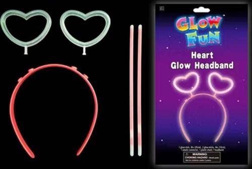 Glow Stick Karanlıkta Yanan Fosforlu Kalp Taç 12 Adet