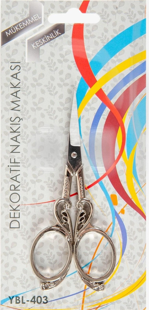 Nakış Makası Dekoratif Gümüş Kuğu YBL-403 Model 25