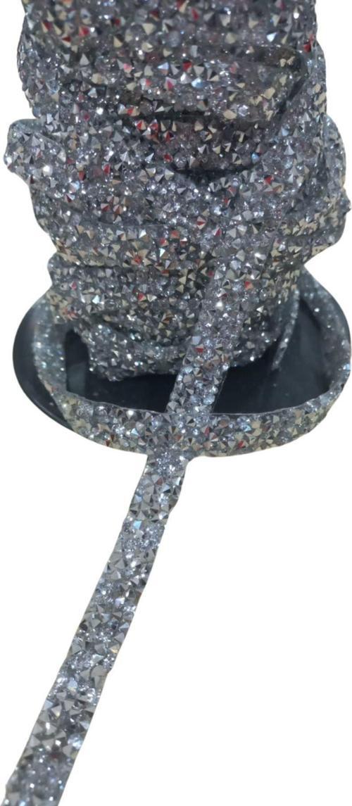 Silikonlu Yapıştırma Taş Şerit 2 cm Gümüş 5 Metre