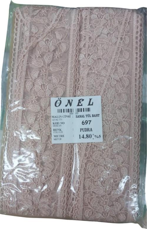 Dantel Polyester Sanal Tül Bant Pudra 14,80 Metre En 6 cm ON-697-PU