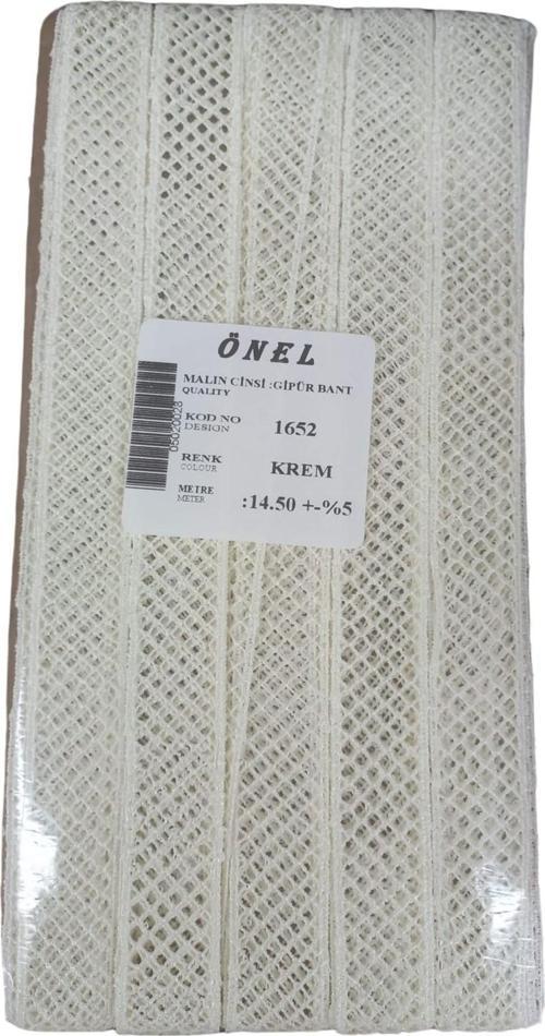Dantel Polyester Güpür Bant Krem 14,50 Metre En 3 cm ON-1652-KR