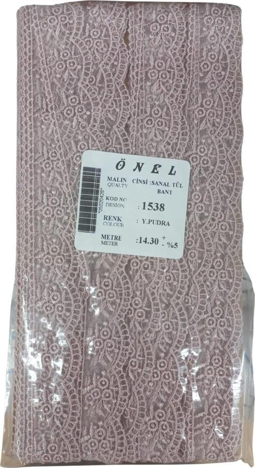 Dantel Polyester Sanal Tül Bant Y.Pudra 14,30 Metre En 3 cm ON-1538-PU