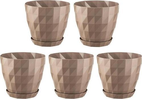 SO-KRT3 Dekoratif Kristal Saksı Takımı 1.85 lt Mocha 5 Adet
